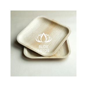 [DISPONIBLE] Juego de Vajilla Biodegradable Cuadrado Moderno con Diseño Personalizado de Hoja de Palma de Areca para Food Truck BLUE LOTUS FARM - Product Image 1