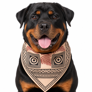 Bandana pour chien en coton à motif tribal, design géométrique, respirant, toutes saisons, accessoire pour animaux de compagnie, fait main, foulard à nouer, vêtements pour animaux - Product Image 1