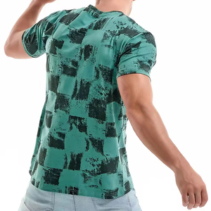 T-shirts d'été pour hommes en popeline de polyester/coton imprimée, respirants, coupe classique, décontractés, manches courtes - Product Image 6