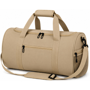 Sac de sport Oxford blanc, forme ovale, double poignée, fermeture éclair, plusieurs compartiments, résistant à l'eau, pour voyage, sport, gym - Product Image 4