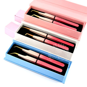 Pinzas para pestañas con punta de fibra de fabricación, volumen de arranque, 45, 90 grados, pinzas en forma de X, pinzas para extensiones de pestañas para aislamiento - Product Image 1