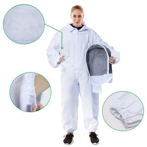 Professional Beekeeper Suit Brown Durable Cotton <b>Fabric</b> Veil High Reflective <b>Tape</b> Loose Fit Safety Level D Protection - Product Image 1