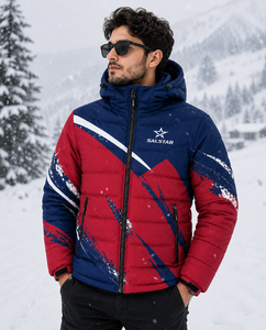 Men Winter Latest Fashion Puffer Jacket Custom Printed Hooded Quilted Down Jacket <b>Waterproof</b> Outdoor Warm Fashion Casual <b>Coat</b> - Product Image 5