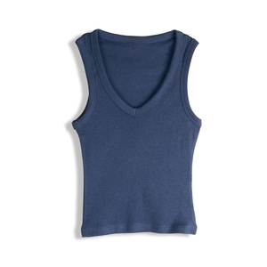 Débardeur côtelé sans couture respirant pour femme, couleur unie, style streetwear, tricoté, pour le yoga, vente en gros personnalisée - Product Image 5