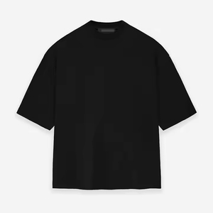 เสื้อยืดคอกลมแขนสั้นทรงโอเวอร์ไซส์สำหรับผู้ชาย ผ้าฝ้ายถัก 100% สีพื้นเรียบง่าย สวมใส่สบาย ทรงปกติ ดีไซน์เรียบ - Product Image 2