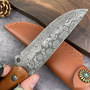Cuchillo Bowie de Caza con Hoja Serrada de Acero Inoxidable de Alta Calidad, Mango Personalizado, Portátil para Campismo al Aire Libre - Product Image 6