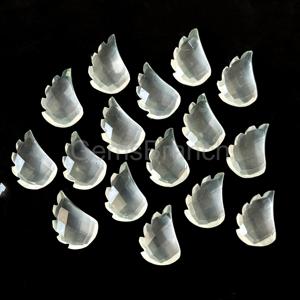 Natural Ice Quartz Leaf Shape <b>Hand</b> Carved Gemstone Briolette Beads 11x15mm Loose Quartz Stone Beads For Jewelry Making DIY Craft - Product Image 1