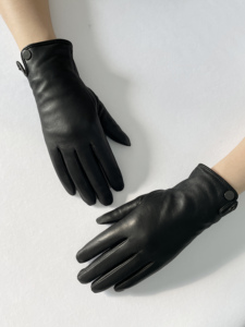 Wholesale High Quality Fashion Leather <b>Gloves</b> Winter <b>Knit</b> <b>Gloves</b> Genuine Lambskin Sheepskin Driving Leather <b>Gloves</b> For Men - Product Image 5