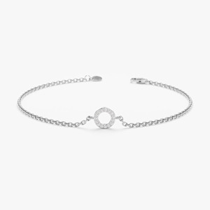 Bracelet en or rose avec cercle ouvert et diamants de laboratoire - Product Image 3