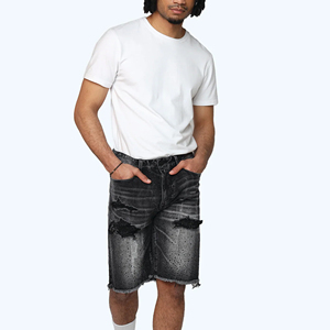 Pantalones Cortos de Mezclilla para Hombre, Diseño Personalizado con Sublimación, Cintura Elástica, Casuales, para Fitness, Verano - Product Image 4