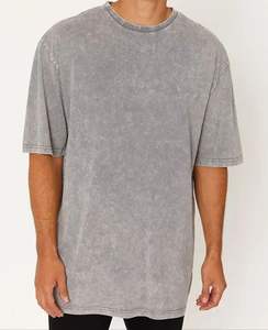 Camiseta de algodón 100% con hombros caídos de gran tamaño, camiseta de manga corta con cuello redondo, camiseta de talla grande para hombre con hombros caídos - Product Image 3