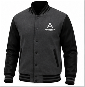 Men's Customized Logo Quick Dry Varsity Jacket with Stand Collar <b>Covered</b> <b>Button</b> Front Polyester/Cotton Shell Winter Outerwear - Product Image 5