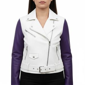 แจ็คเก็ตหนังแท้สำหรับผู้หญิงสไตล์พังก์  ลายหัวกะโหลกน้ำตาล  ลายซานตา มูเอร์เต  กันลม  เป็นมิตรกับสิ่งแวดล้อม  สำหรับฤดูหนาว - Product Image 2