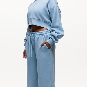 <b>Women</b>’s Baggy Fit Fleece Sweatpants Soft Casual <b>Jogger</b> Trousers Elastic Drawstring Waist Wide <b>Straight</b> <b>Leg</b> Lounge Streetwear - Product Image 4