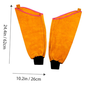 Manchons de protection pour bras de soudeur en cuir robuste de haute qualité, résistants à la chaleur et aux étincelles, équipement de sécurité pour le soudage - Product Image 5