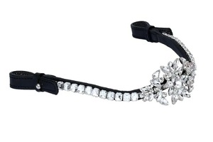 Frontal en cuir pour cheval personnalisé avec cristaux étincelants |   Logo et couleurs personnalisés Grossiste Fabricant - Product Image 3