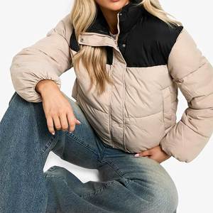 Chaqueta acolchada de burbujas con capucha y cuello redondo para mujer, talla grande, a cuadros, manga larga, con cremallera, informal, cálida, a la moda, para invierno 2026 - Product Image 6