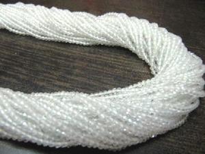Topacio blanco natural de 2 mm, cuentas facetadas en forma de rondel, hilo de piedras preciosas de 13 pulgadas de largo - Product Image 6