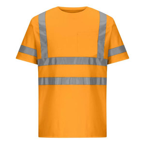 เสื้อยืดกีฬาผู้ชาย Econex สีน้ำเงินสะท้อนแสง แห้งเร็ว กันยับ ปลอดภัย มองเห็นได้ชัดเจน สำหรับงานตรวจสอบ พร้อมหน้าจอตรวจจับเข็ม - Product Image 4