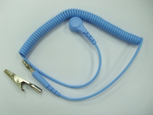 Cable y Cordón de Puesta a Tierra ESD con Núcleo de Cobre y Revestimiento de PU, Longitudes Personalizables (6', 8', 10'), Cables ESD Blancos, Negros y Azules - Product Image 3