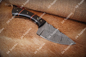 Couteau à lame fixe en acier Damas personnalisé OEM/ODM, vente en gros, chasse, camping, pêche, EDC, étui en cuir - Product Image 2