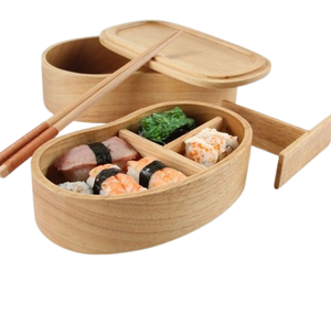 Container Box Traditional Bento Box Stacked Teak Wood Compartments Freshness Preserving Food Storage <b>Lunch</b> - Product Image 3