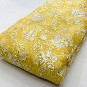 Wholesale Supply Sequin Embroidery <b>Fabric</b> Export Quality Mesh Net Garment Textile For Importers And Bulk Buyers For Sale - Product Image 3