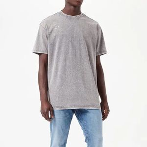 Camisetas 100% Algodón con Lavado Ácido, Estilo Vintage, Camisetas para Hombre con Lavado Ácido, Tallas Grandes, Camisetas para Hombre con Lavado Ácido al por Mayor - Product Image 2