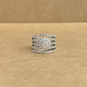 Nuevo Diseño Anillo de Diamantes de Oro Blanco de 18KT con Corte Redondo de 3.18CT, Diamantes Cultivados en Laboratorio, para Boda, Aniversario, Compromiso, Fiesta, para Mujer - Product Image 1