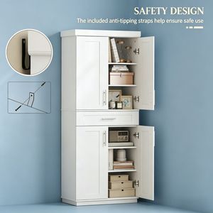 Armadio con Ripiani Regolabili per Cucina 30 X 15,75 X 72 Pollici - Product Image 4