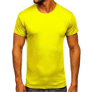 T-shirt pour homme à manches courtes, coupe ajustée, avec motif, col rond, jersey tricoté, 100% coton, sportif, longueur normale - Product Image 2