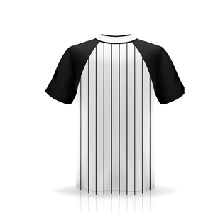 100% Polyester Baseball Jersey Custom Plain Blank Button-Up Pinstripe Mesh Short Sleeve Piping <b>Ringspun</b> OEM Supplier Front - Product Image 6