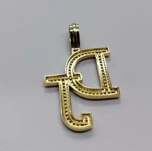 Colgante Personalizado con Inicial de DJ, Diamante Moissanita, Estilo Hip Hop, Colgante con Letra del Alfabeto, Chapado en Oro sobre Plata 925, Joyería Hip Hop - Product Image 3