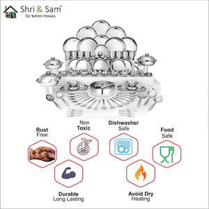 Delight <b>8</b>-Person Stainless Steel <b>Dinnerware</b> <b>Set</b> 90 PCS <b>for</b> Family Dinners - Product Image 3