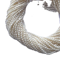 Perles de riz en perles d'eau douce naturelles 100% crème de 3 mm, certifiées IGI Vivaaz Gems, pour la fabrication de bijoux en gros, perles en vrac DIY