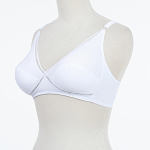 Women's High Support <b>Wire</b>-Free Triangle Bra Adjustable Straps Criss-Cross Back Knitted Full Cup Soft <b>Thin</b> - Product Image 6