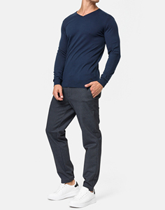 Pull en maille à col rond pour homme, vert uni, doublé en polaire, coupe classique, vêtements d'hiver décontractés, 100% coton, design personnalisé OEM - Product Image 5