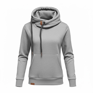 Sudadera con Capucha de Algodón para Mujer, Estilo Coreano, de Alta Calidad, Personalizable, Informal, Lisa, de Felpa Francesa, Estilo Urbano, Holgada, con Hombros Caídos - Product Image 3