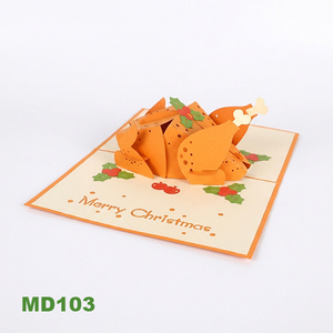 การ์ดป๊อปอัพรูปไก่สำหรับ3D การ์ดคริสต์มาสการ์ดอวยพรวันปีใหม่ของที่ระลึกทำจากกระดาษพิมพ์ออฟเซ็ตแบบดั้งเดิมเคลือบเงา - Product Image 2