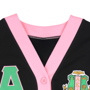 AKA <b>Sequin</b> Cardigan Black Pink Sorority Button Up Sweater Glitter Sleeve Fashion <b>Jacket</b> Women Stylish Trendy Outfit - Product Image 6