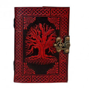 Cuaderno de Cuero Antiguo Hecho a Mano, Mini Diario con Grabado del Árbol de la Vida, 60 Hojas, Papel para Dibujar, Regalo, Borde Decorativo, Encuadernación Térmica - Product Image 1