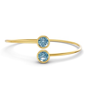 Brazalete Cleo Flexi de Oro Rosa de 14 Quilates con Diamante de Laboratorio Azul Hielo (1 Ct.) Tw. Brazaletes Románticos Certificados de Moda para Mujer - Product Image 2