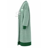 Cardigan long en maille chevron pour femme Iota Phi Lambda Sorority, ouvert sur le devant, avec poignets côtelés brodés