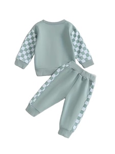 Customized Brand Baby Casual Print Color-Block Zip-Up Hooded Jersey Sweatshirt Joggers 100% Cotton ODM Autumn Winter Knitted - Product Image 2