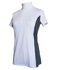 Horse Riding Show Shirt Women Competition Baselayer Fleece Moisture Wicking Breathable <b>Stretch</b> Fabric Short Sleeve Manufacturer - Product Image 1