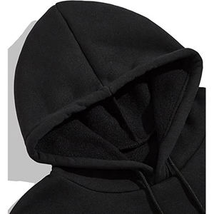 Sweat-shirt à capuche noir pour femme avec imprimé visage de dessin animé brodé, coupe classique, en coton, pour l'automne - Product Image 3