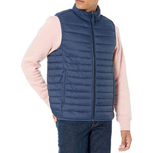 Chaqueta sin Mangas para Hombre, Color Azul Sólido, Nueva Llegada 2025, Tela Transpirable de Alta Calidad, Cuello Alto, Corte Ajustado - Product Image 1