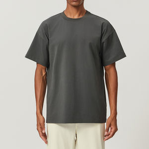 Camisetas HSI Trendy ODM de 220 g/m², mezcla de algodón, estilo urbano, logotipo personalizado, corte holgado y recortado. - Product Image 2