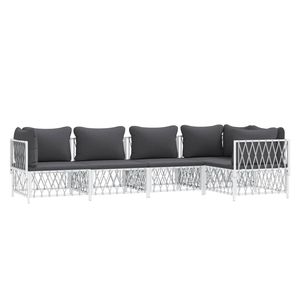 Set Lounge da Giardino Bianco e Grigio Scuro - Product Image 3