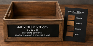 Rustic Wooden <b>Storage</b> Crate <b>Box</b> with Chalkboard Label Panel Farmhouse Organizer <b>Bin</b> for Kitchen Pantry Home Decor - Product Image 6